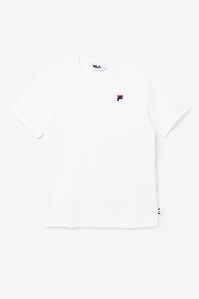 Fila T-Shirt Derion Mens White - India NTV-846159